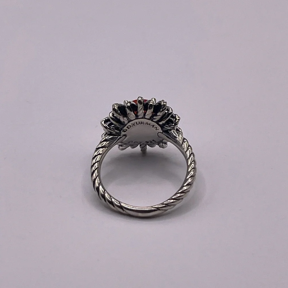 David Yurman Starburst Silver Ring with Red Carnelian - Picture 5 of 9